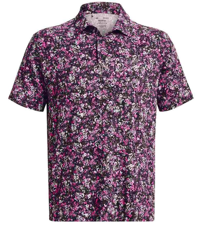 Under Armour Playoff 3.0 Printed pánské polo, černo/růžové