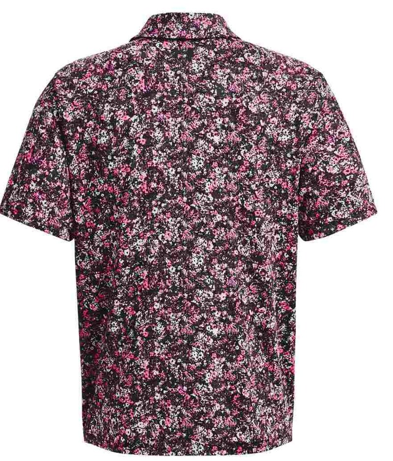 Under Armour Playoff 3.0 Printed pánské polo, černo/růžové