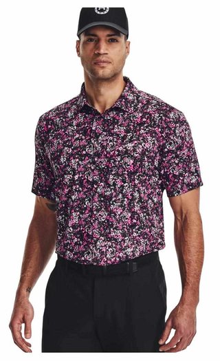 Under Armour Playoff 3.0 Printed pánské polo, černo/růžové