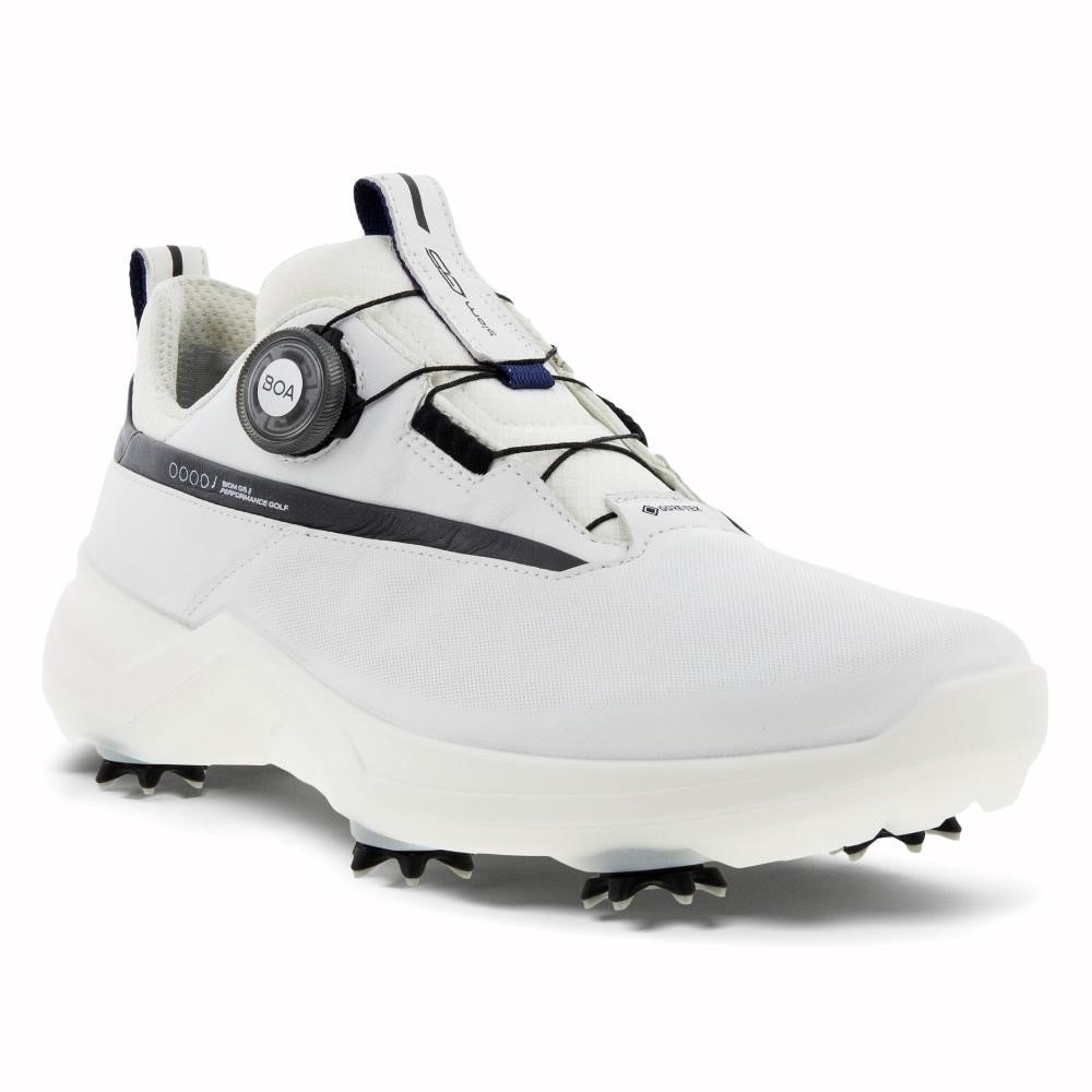 Ecco Biom G5 BOA pánské kožené Gore-Tex golfové boty, bílé