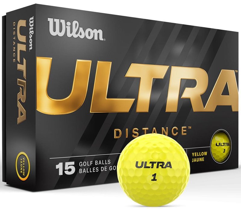 Wilson Ultra Distance golfové míčky, žluté, 15ks