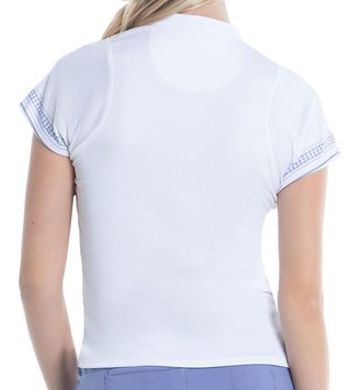 Lucky in Love Ikat Stripe dámské polo, bílé