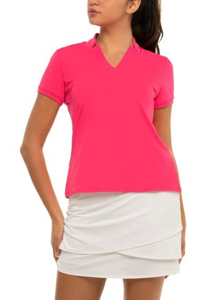 Lucky in Love Chi Chi Short Sleeve dámské polo, růžové