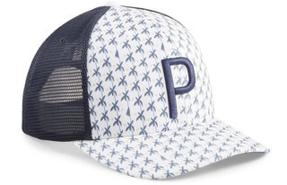 Puma Palms Trucker P pánská golfová čepice, bílo/modrá
