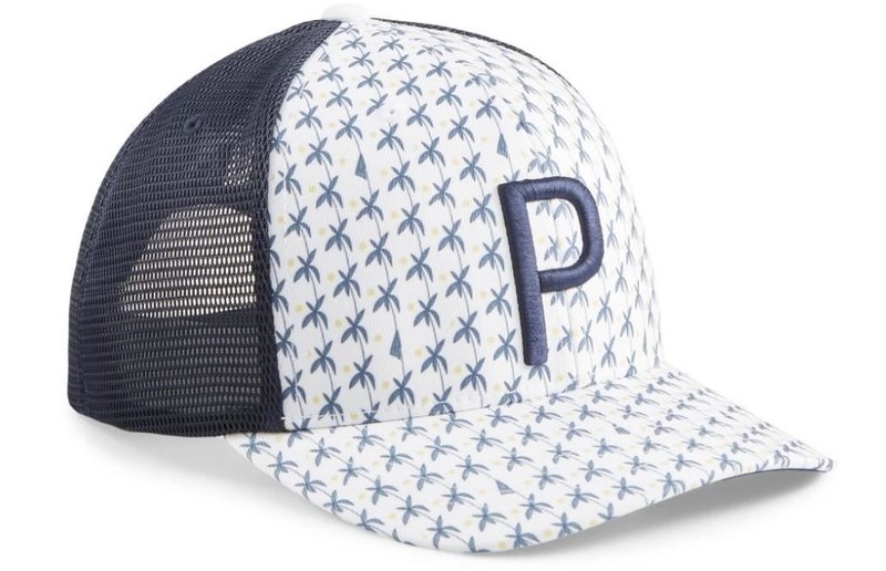Puma Palms Trucker P pánská golfová čepice, bílo/modrá