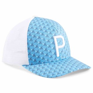Puma Palms Trucker P pánská golfová čepice, bílo/modrá