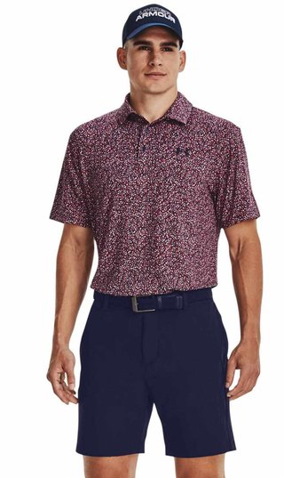 Under Armour Playoff 3.0 Printed pánské polo, tmavě modro/červené