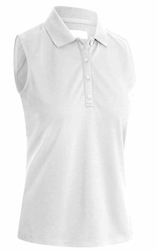 Callaway Sleeveless Knit dámské golfové polo bez rukávů, bílé