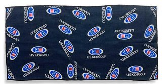 U.S. Kids Golf Multi Logo Microfiber golfový ručník, černý