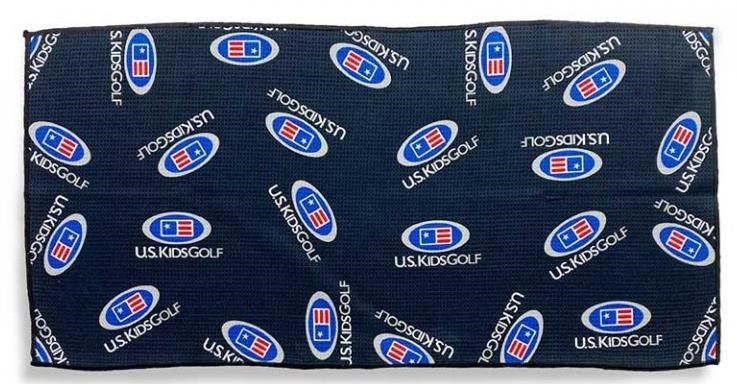 U.S. Kids Golf Multi Logo Microfiber golfový ručník, černý