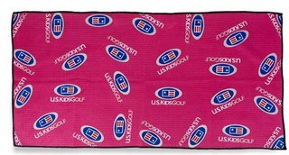 U.S. Kids Golf Multi Logo Microfiber golfový ručník, růžový