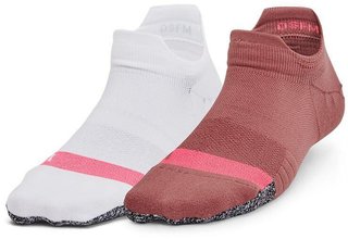 Under Armour Breathe 2 No Show Tab 2pk dámské nízké ponožky, red fusion