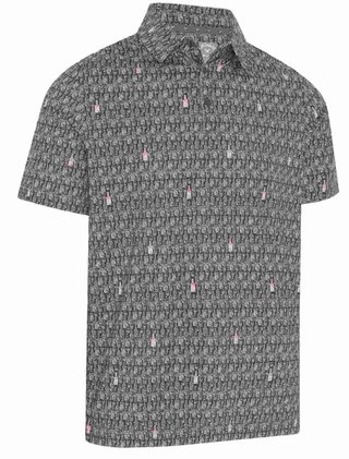 Callaway All-Over Scotch Novelty Print pánské polo, šedé