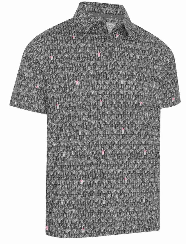 Callaway All-Over Scotch Novelty Print pánské polo, šedé