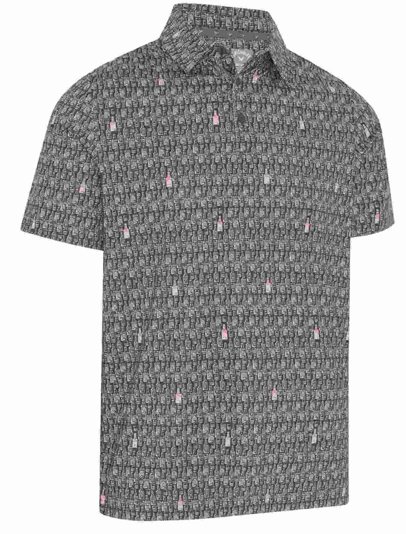 Callaway All-Over Scotch Novelty Print pánské polo, šedé