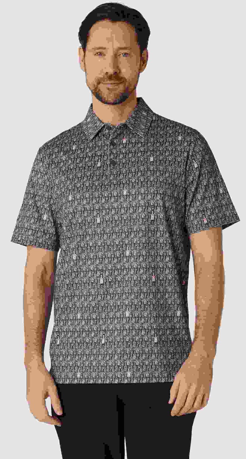 Callaway All-Over Scotch Novelty Print pánské polo, šedé