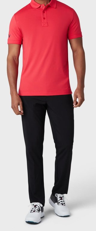 Callaway Solid Ribbed pánské polo, hibicus