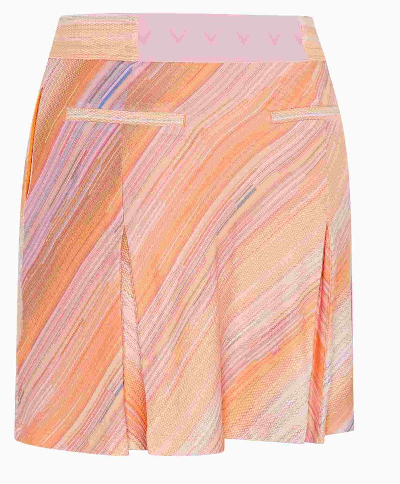 Callaway Striped Pleated 17" golfová sukně, papaya