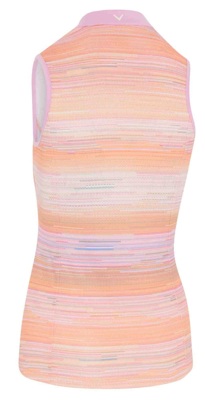 Callaway Striped Sleeveless dámské polo, papaya