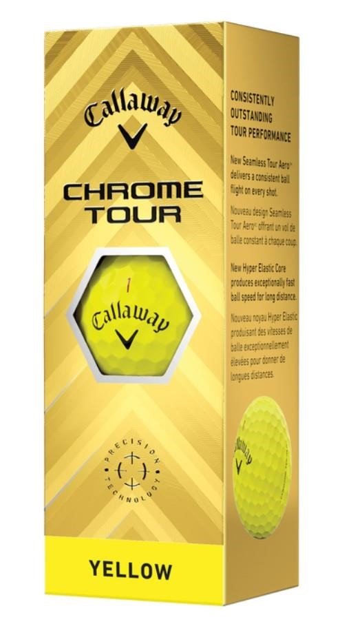 Callaway Chrome Tour golfové míčky, žluté