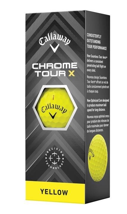Callaway Chrome Tour X golfové míčky, žluté