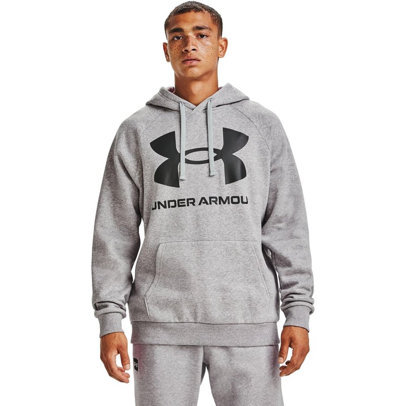 Under Armour Rival Fleece Big Logo Hoodie pánská mikina, šedá