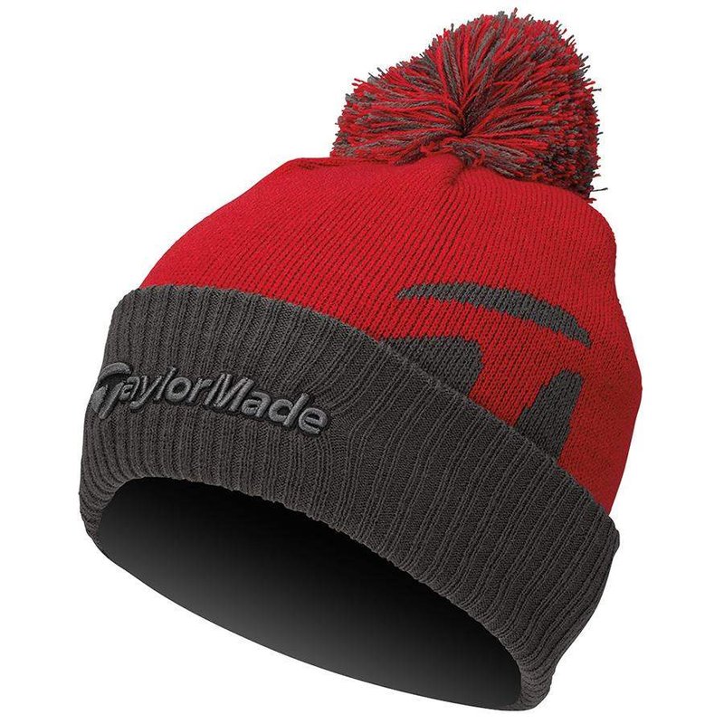 TaylorMade Bobble Beanie pánská zimní čepice, červená