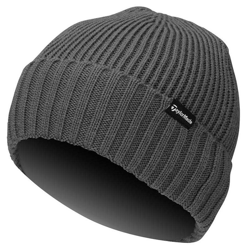 TaylorMade Ribbed Knit pánská zimní čepice, šedá