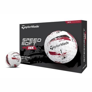 TaylorMade SpeedSoft Ink golfové míčky, bílo/červené