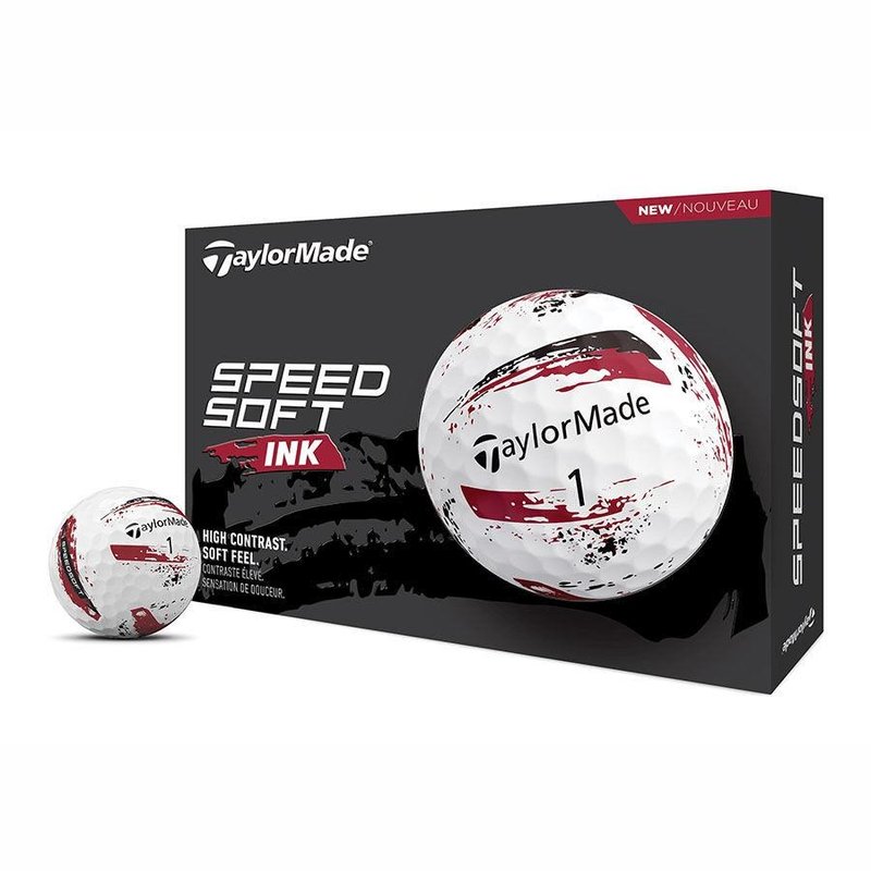 TaylorMade SpeedSoft Ink golfové míčky, bílo/červené