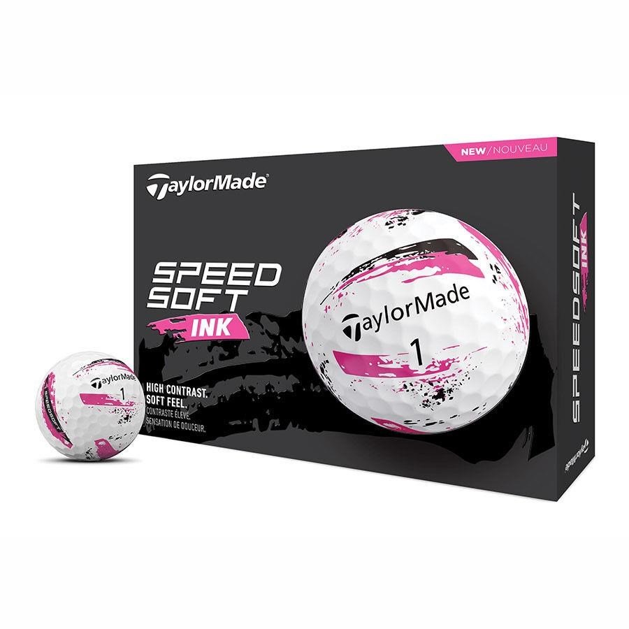 TaylorMade SpeedSoft Ink golfové míčky, bílo/růžové