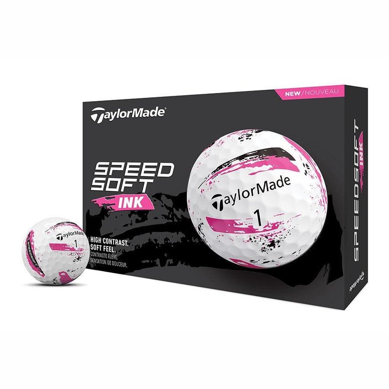 TaylorMade SpeedSoft Ink golfové míčky, bílo/růžové