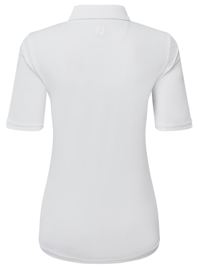 FootJoy 1/2 Sleeve Solid Pique dámské polo, bílé