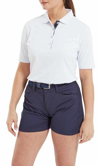 FootJoy 1/2 Sleeve Solid Pique dámské polo, bílé