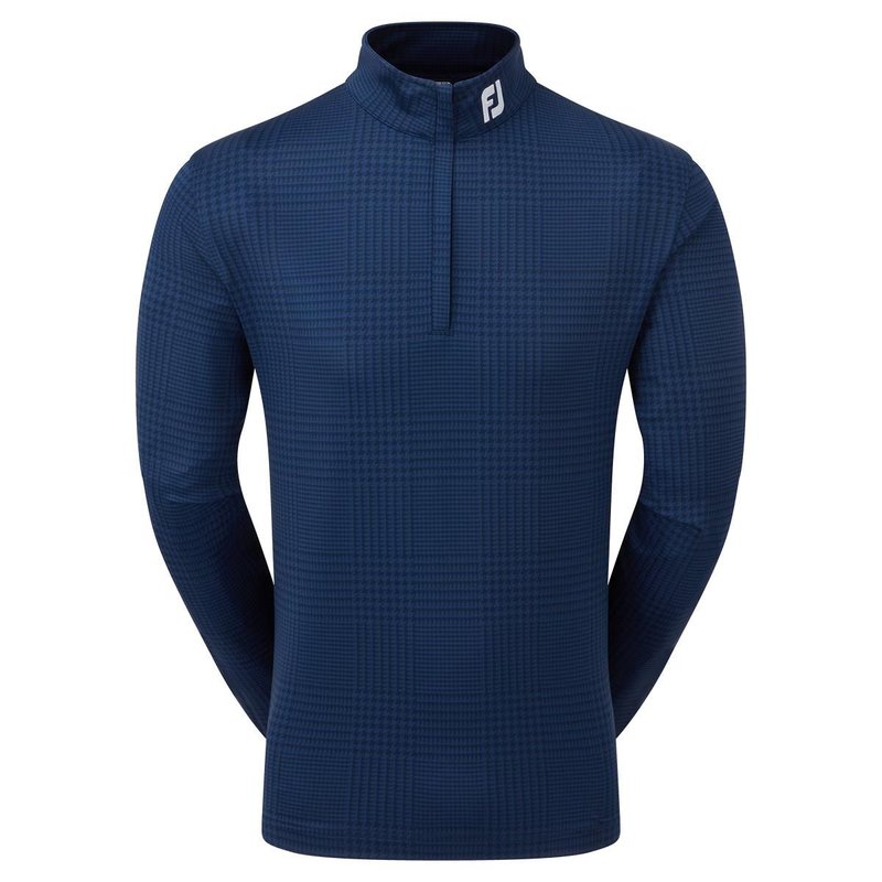 FootJoy Glen Plaid Print Chill-Out pánská mikina, modrá