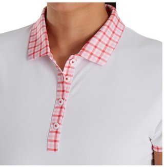 FootJoy Gingham Trim dámské polo, bílé