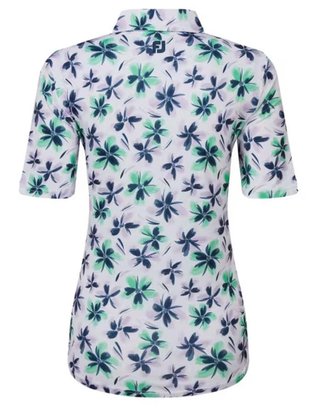FootJoy 1/2 Sleeve Floral Print Lisle dámské polo, fialovo/zeleno/modré