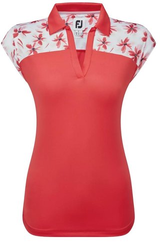 FootJoy Blocked Floral Print Lisle dámské polo, červené