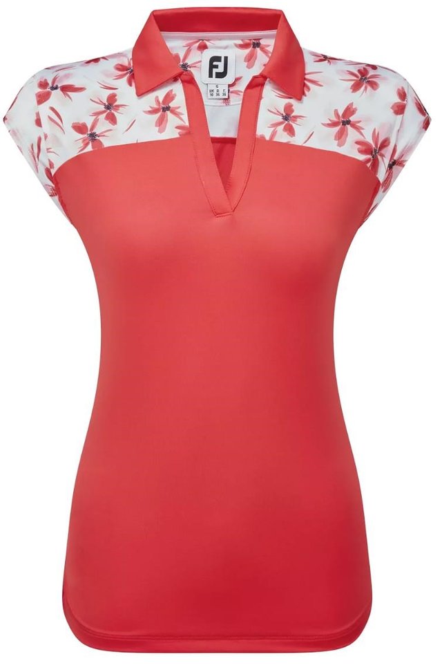 FootJoy Blocked Floral Print Lisle dámské polo, červené