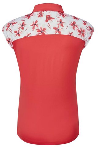 FootJoy Blocked Floral Print Lisle dámské polo, červené
