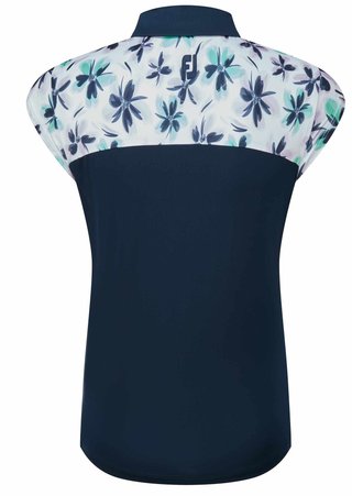 FootJoy Blocked Floral Print Lisle dámské polo, modré