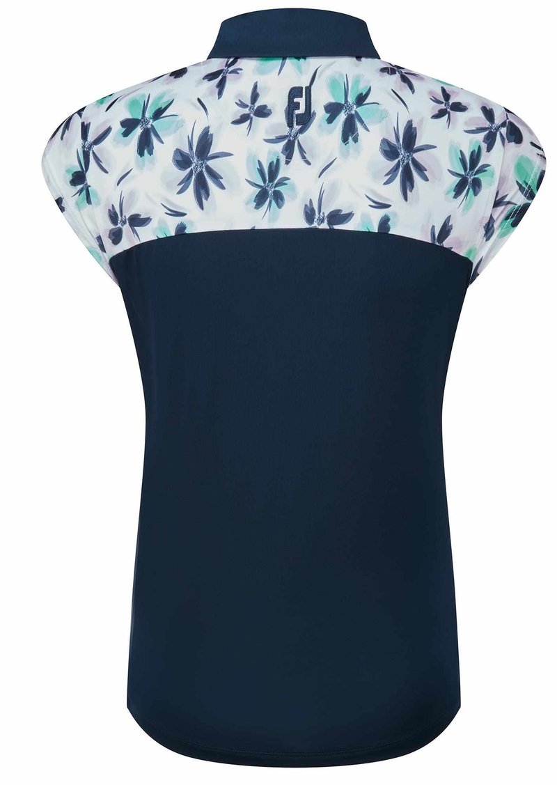 FootJoy Blocked Floral Print Lisle dámské polo, modré