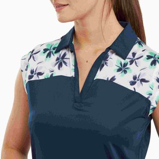 FootJoy Blocked Floral Print Lisle dámské polo, modré