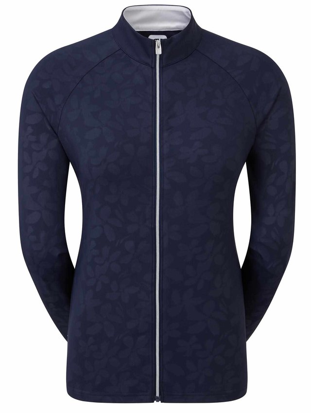FootJoy Floral Embossed Midlayer dámská mikina, modrá