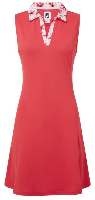 FootJoy Floral Trim golfové šaty, červené