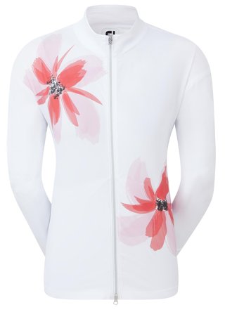 FootJoy Lightweight Full-Zip dámská budna, bílo/růžová