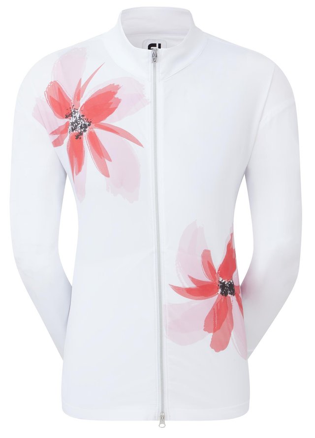 FootJoy Lightweight Full-Zip dámská budna, bílo/růžová