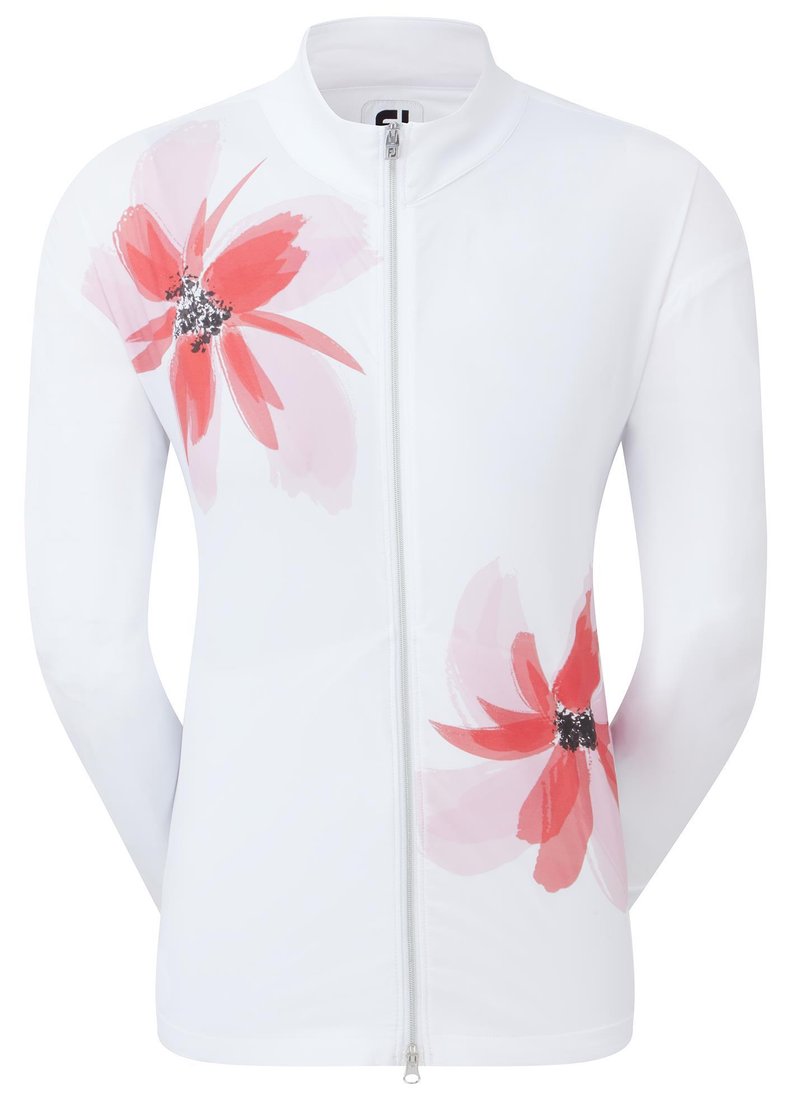 FootJoy Lightweight Full-Zip dámská budna, bílo/růžová
