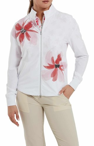 FootJoy Lightweight Full-Zip dámská budna, bílo/růžová