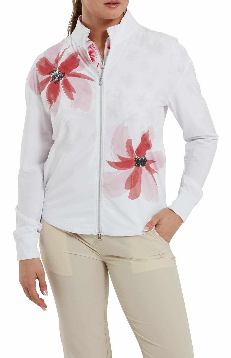 FootJoy Lightweight Full-Zip dámská budna, bílo/růžová